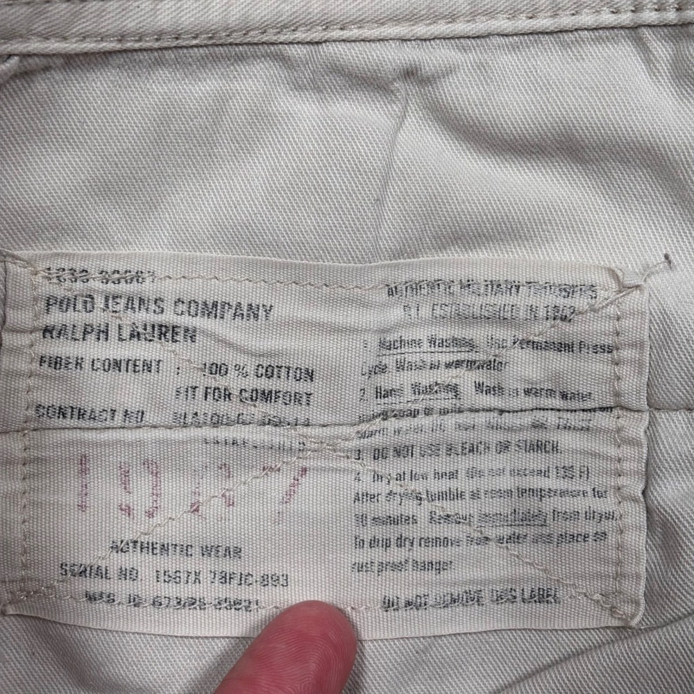 VTG 90s Ralph Lauren Polo Jeans Co Cargo Short Men 38 Tan Military Paratrooper - Picture 14 of 16